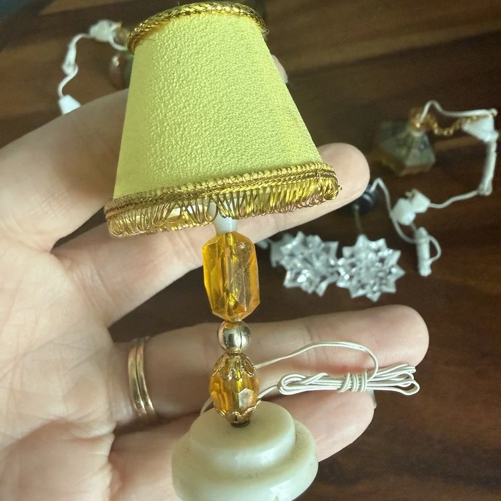 Vintage Miniature Dollhouse Lamp Lot 6 Pc Hanging Tiffany‎ Style Pendant Lights